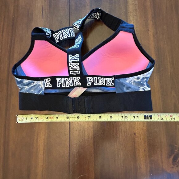 Victoria's Secret Pink Ultimate T-Back Push-Up Sports Bra Black Blue Size XS - Picture 13 of 15